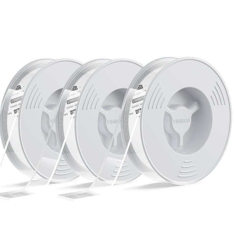 vimiroo 3 Pack Double Sided Tape Heavy Duty, Extra Large16.4FT Nano Double Sided MountingTape, Transparent Strong Removable Adhesive Picture Hanging Strips, Wall Tape Sticky Poster Carpet Decor - Image 1